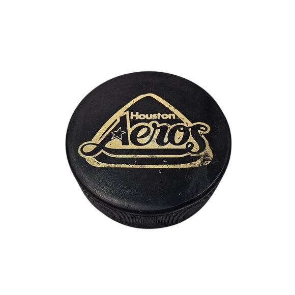 Vintage Houston Aeros Hockey Puck 1970s WHA World Hockey Association - Picture 1 of 9